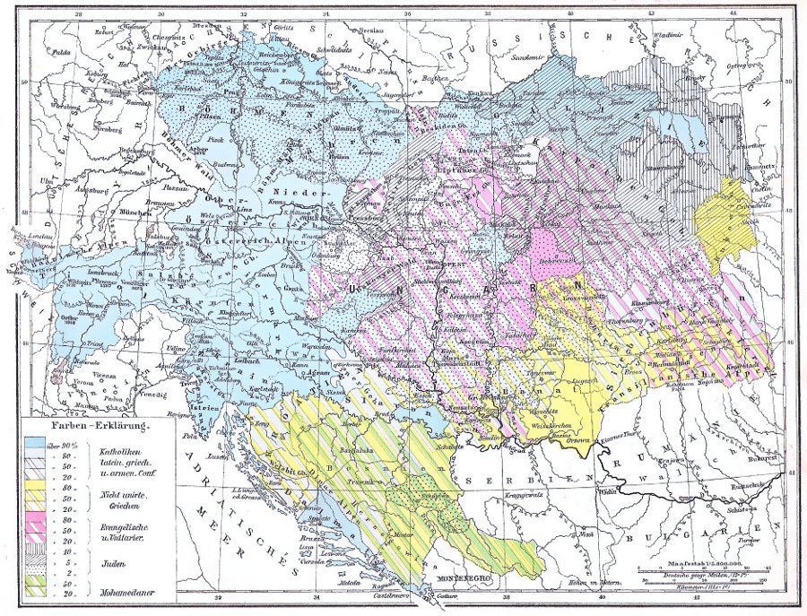Religionskarte Österreich-Ungarn